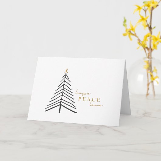 がん認識度。クリスマスホリデーのグリーティングカード カード (黄色い花)