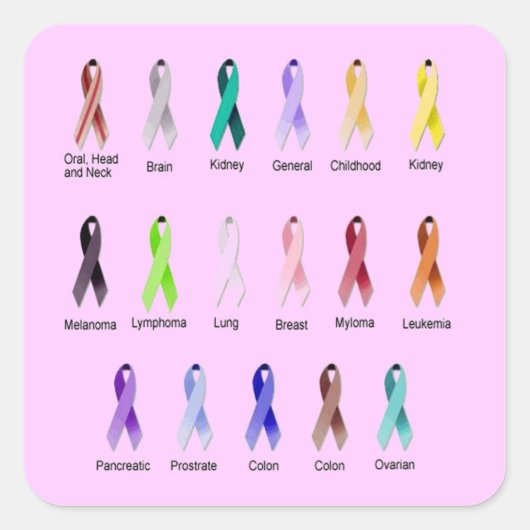 がん認識度 スクエアシール (正面)