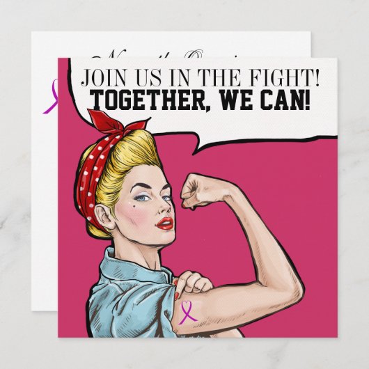 がん認識度 – ピンクリボン招待状 招待状 (正面/裏面)