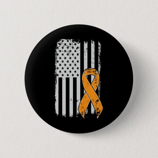 がん認識度-ヴィンテージ米国国旗 缶バッジ (正面)