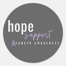 がん認識度。希望サポート。ステッカーラベル ラウンドシール