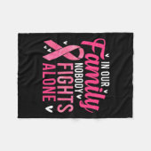 がん認識度 – 私たちの家族では誰も戦わない フリースブランケット (正面(横))