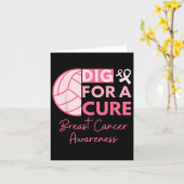 がん認識度Dig For A Cure Volleyball Pink Ou カード (黄色い花)