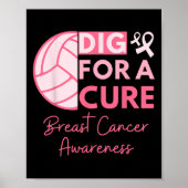 がん認識度Dig For A Cure Volleyball Pink Ou ポスター (正面)
