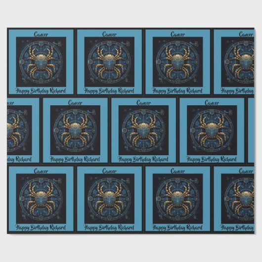 がん追加名誕生日占星術ギフト ラッピングペーパー (フラット)