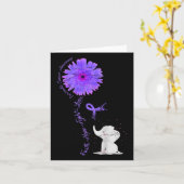 がん闘い支援パープルリボンギフト膵臓 カード (黄色い花)