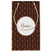 がん黄金〔占星術の〕十二宮図パーソナライズされた標識 スモールペーパーバッグ (裏面)