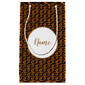 がん黄金〔占星術の〕十二宮図パーソナライズされた標識 スモールペーパーバッグ (正面)