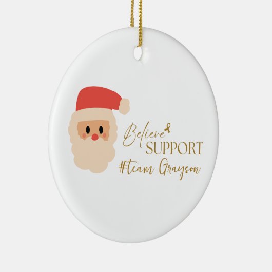 がん。クリスマスカスタムの#team名オーナメント セラミックオーナメント (右)