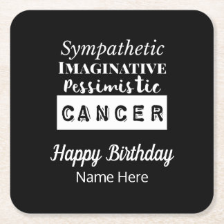 がん〔占星術の〕十二宮図おもしろい特性誕生日 スクエアペーパーコースター