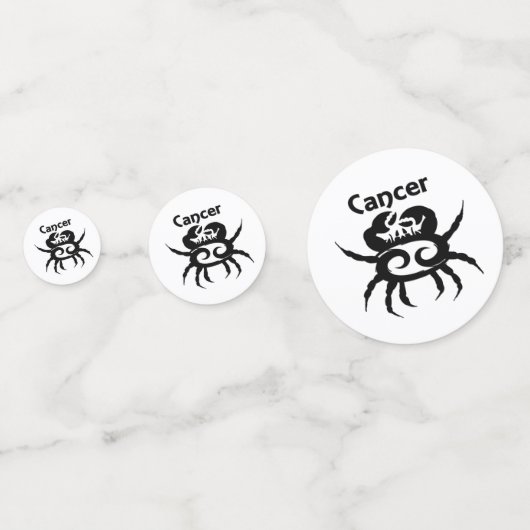 がん〔占星術の〕十二宮図の記号と記号 コンフェッティ (裏面)