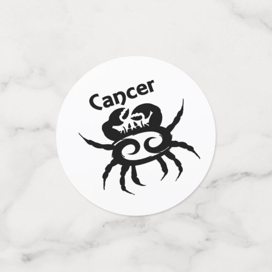 がん〔占星術の〕十二宮図の記号と記号 コンフェッティ (スモール正面)