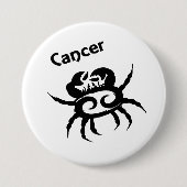 がん〔占星術の〕十二宮図の記号と記号 缶バッジ (正面)