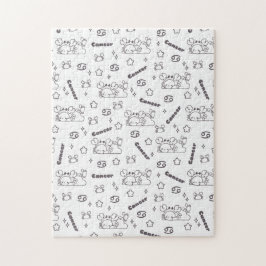 がん〔占星術の〕十二宮図ウィスパーズ – モノクロ魔法パターン ジグソーパズル