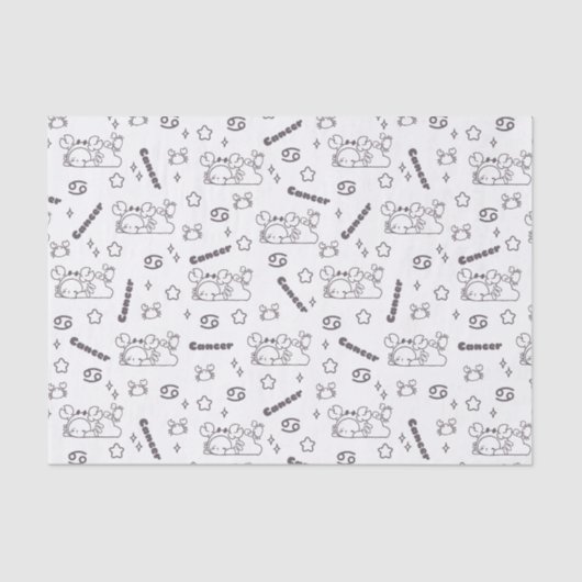 がん〔占星術の〕十二宮図ウィスパーズ – モノクロ魔法パターン 薄葉紙 (正面)