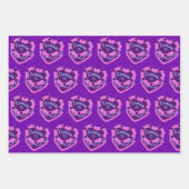 がん〔占星術の〕十二宮図コケットハートお誕生日ケーキ ラッピングペーパーシート (正面2)