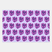 がん〔占星術の〕十二宮図コケットハートお誕生日ケーキ ラッピングペーパーシート (正面)