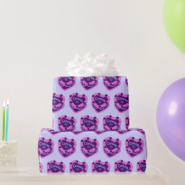 がん〔占星術の〕十二宮図コケットハートお誕生日ケーキ ラッピングペーパー