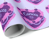 がん〔占星術の〕十二宮図コケットハートお誕生日ケーキ ラッピングペーパー (ロールコーナー)