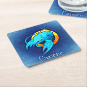 がん〔占星術の〕十二宮図コースター スクエアペーパーコースター (アングル)