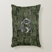 がん〔占星術の〕十二宮図サインオンオリーブグリーンデジタル迷彩柄 アクセントクッション (正面(垂直))