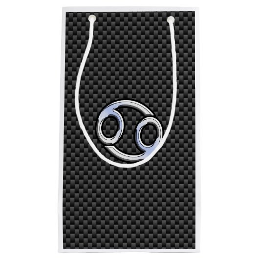 がん〔占星術の〕十二宮図サイン炭炭素繊維プリント スモールペーパーバッグ (正面)