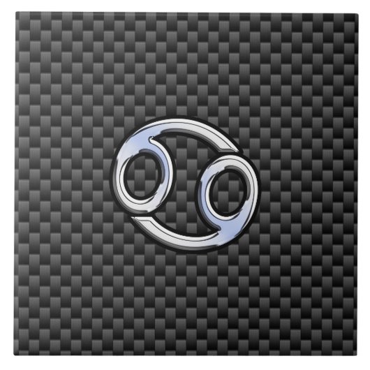 がん〔占星術の〕十二宮図サイン炭炭素繊維プリント タイル (正面)