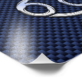 がん〔占星術の〕十二宮図シンボルネイビーブルーカーボンファイバープリント フォトプリント (角)