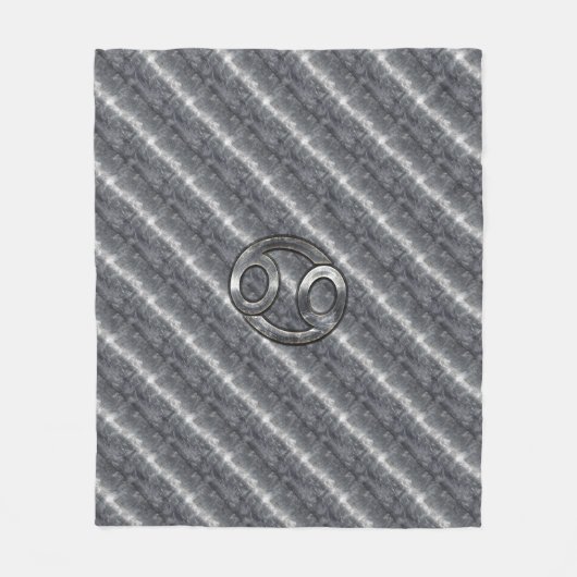 がん〔占星術の〕十二宮図シンボル産業スタイル フリースブランケット (正面)