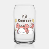 がん〔占星術の〕十二宮図チャーム – 愛らしいカニをかぶったバニー ガラス缶 (裏面)