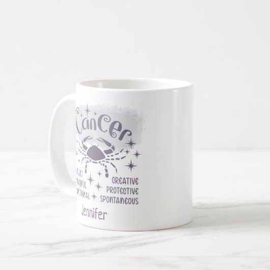 がん〔占星術の〕十二宮図パーソナライズされた形質占星術 コーヒーマグカップ (正面左)