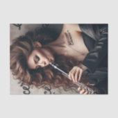 がん〔占星術の〕十二宮図ミュージシャンクラリネットデクページ 薄葉紙 (正面)