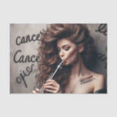 がん〔占星術の〕十二宮図ミュージシャンクラリネットデクページ 薄葉紙 (正面)