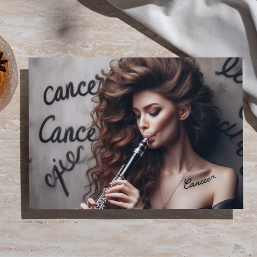 がん〔占星術の〕十二宮図ミュージシャンクラリネットデクページ 薄葉紙