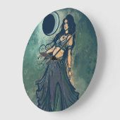 がん〔占星術の〕十二宮図ムーンチャイルドガ女神ベリーダンサー ラージ壁時計 (傾斜)