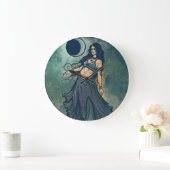 がん〔占星術の〕十二宮図ムーンチャイルドガ女神ベリーダンサー ラージ壁時計 (ホーム)