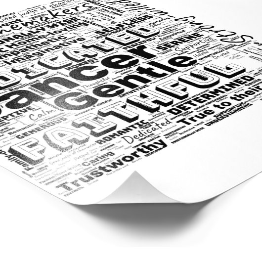 がん〔占星術の〕十二宮図ワードクラウドインスピレーション招待状 フォトプリント            (角)