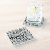 がん〔占星術の〕十二宮図ワードクラウドインスピレーション ガラスコースター (アングル)