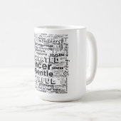 がん〔占星術の〕十二宮図ワードクラウドインスピレーション コーヒーマグカップ (正面右)