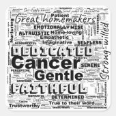 がん〔占星術の〕十二宮図ワードクラウドインスピレーション スクエアシール (正面)