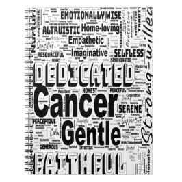 がん〔占星術の〕十二宮図ワードクラウドインスピレーション ノートブック