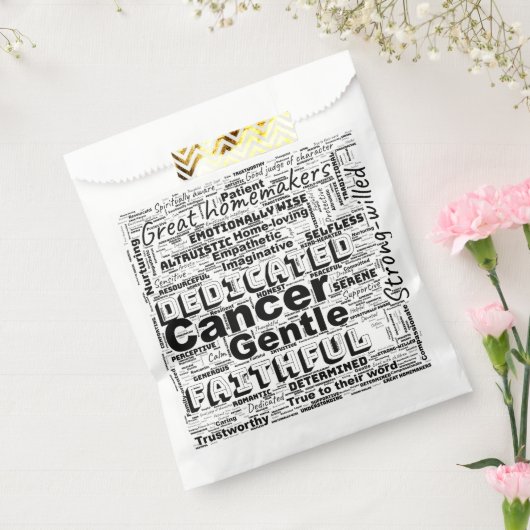 がん〔占星術の〕十二宮図ワードクラウドインスピレーション フェイバーバッグ (封をした状態)