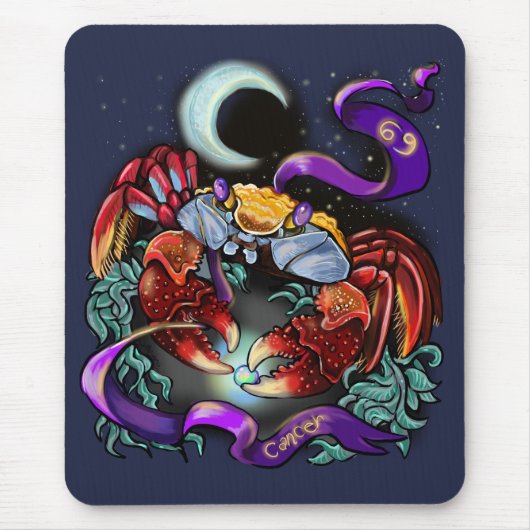 がん〔占星術の〕十二宮図兆候 マウスパッド (正面)
