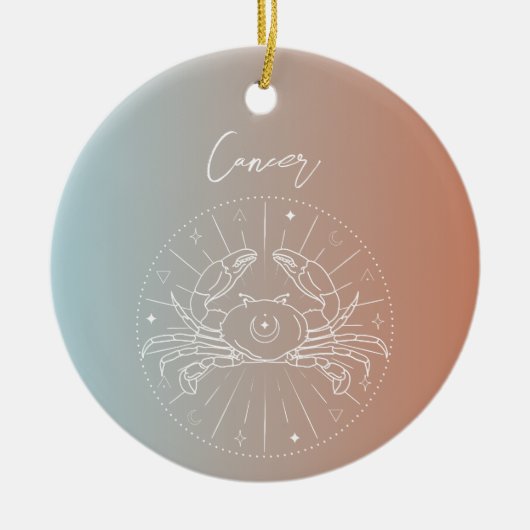 がん〔占星術の〕十二宮図占星術星型標識勾配 セラミックオーナメント (正面)
