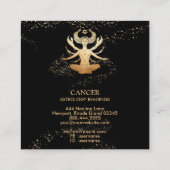 *~*がん〔占星術の〕十二宮図占星読術の金ゴールドと黒 スクエア名刺 (裏面)