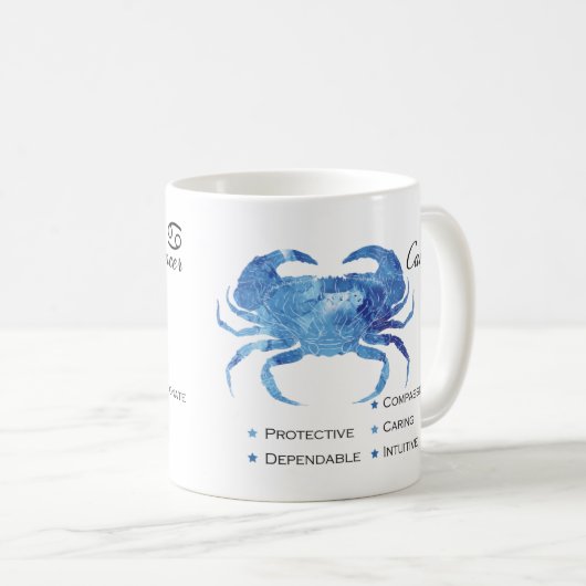 がん〔占星術の〕十二宮図形質Mug コーヒーマグカップ (正面右)