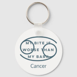がん〔占星術の〕十二宮図徴候おもしろい引用文ブルー文字誕生日 キーホルダー
