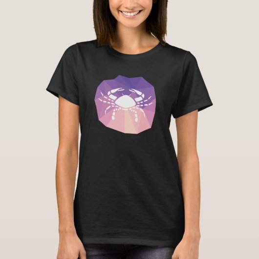 がん〔占星術の〕十二宮図徴候モダンデザイン Tシャツ (正面)