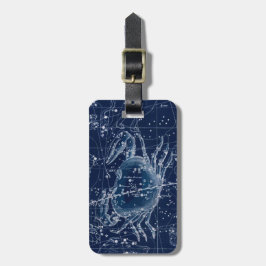 がん〔占星術の〕十二宮図徴候ヴィンテージイラストレーション ラゲッジタグ