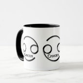 がん、〔占星術の〕十二宮図徴候抽象デザイン、 マグカップ (正面左)